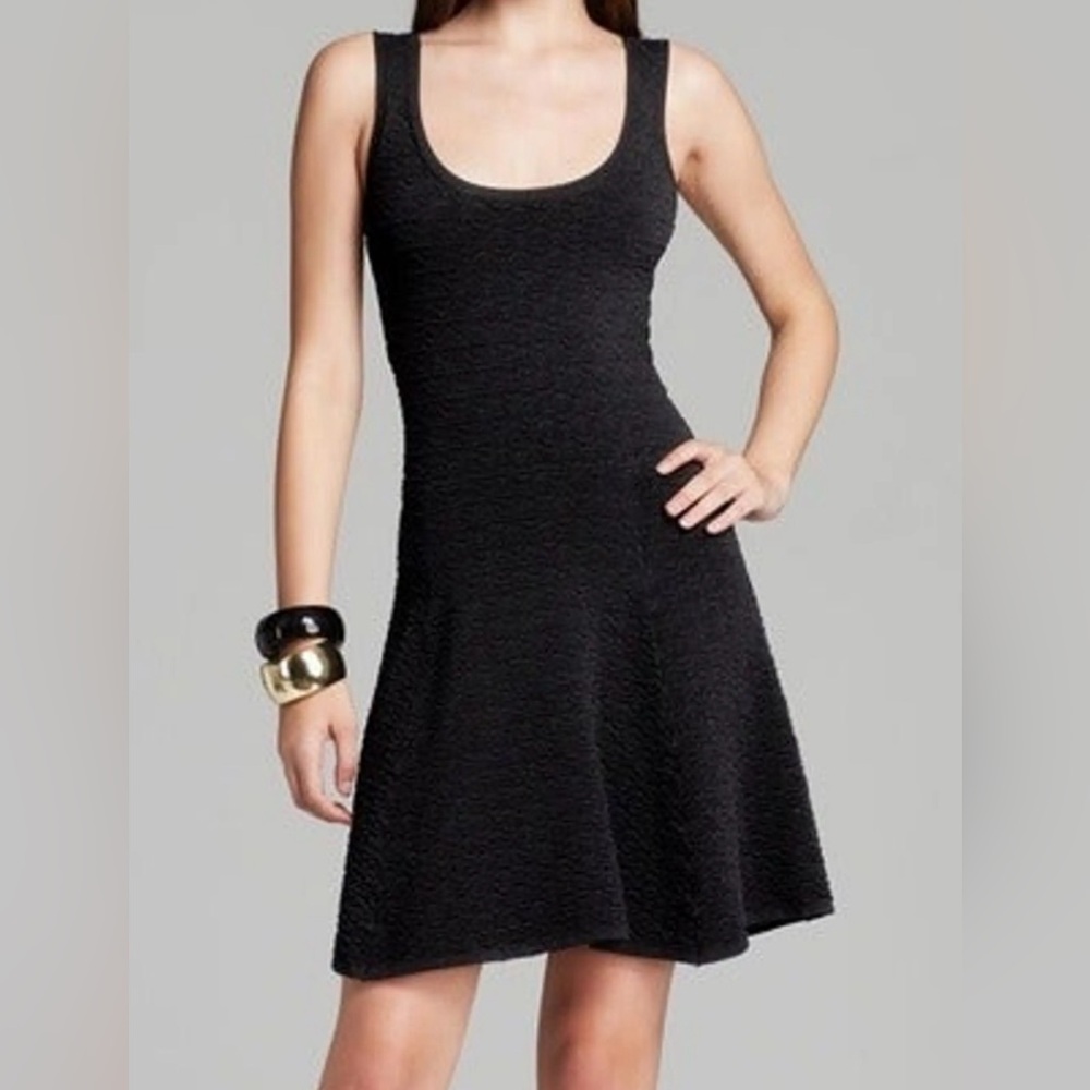 TORN by Ronny Kobo Black Textured Dress